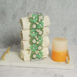 Acrylic Green Floral Towel Holder