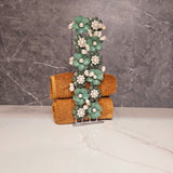 Acrylic Green Floral Towel Holder