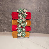 Acrylic Green Floral Towel Holder