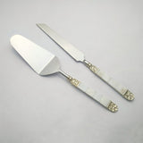 White Mother of Pearl Cake Server