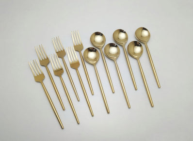 Gold Eating Spoon & Fork Set