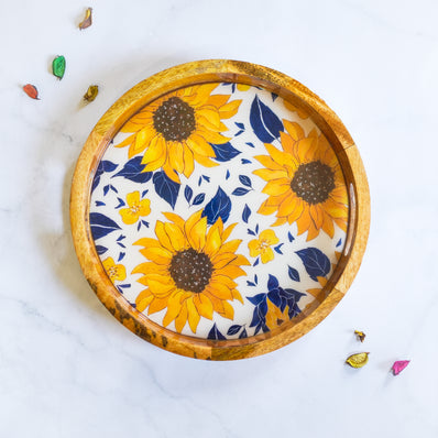 Mustard Glow Round Tray