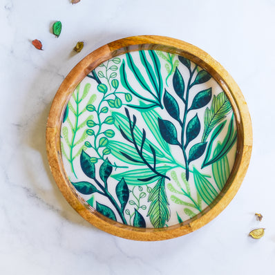 Ivy Mint Round Tray