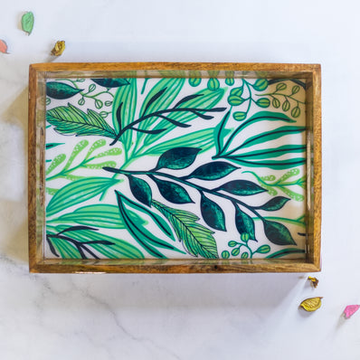 Ivy Mint Rectangle Tray