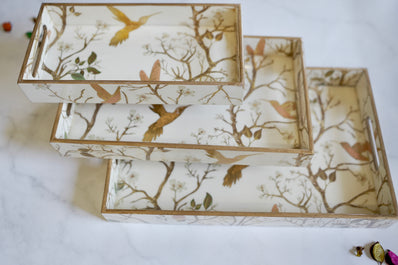 Ivory Foil Forest Serveware Set