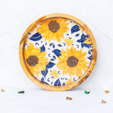 Mustard Glow Round Tray