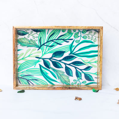 Ivy Mint Rectangle Tray