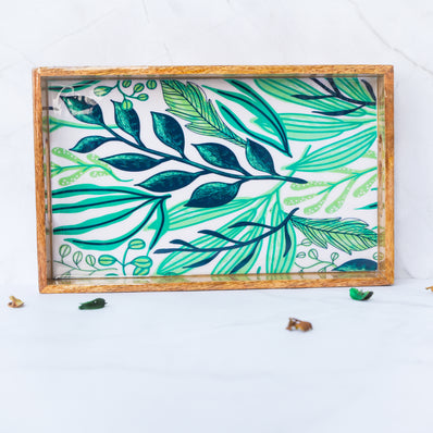 Ivy Mint Rectangle Tray