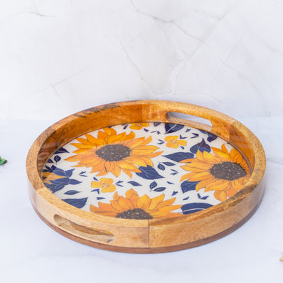 Mustard Glow Round Tray