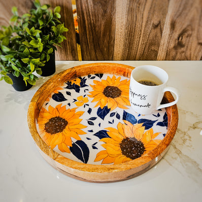 Mustard Glow Round Tray