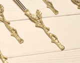 Dull Gold Leafy Branch Serving Spoon Set