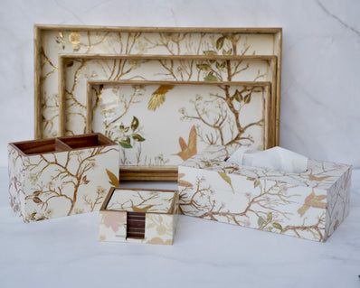 Ivory Foil Forest Serveware Set