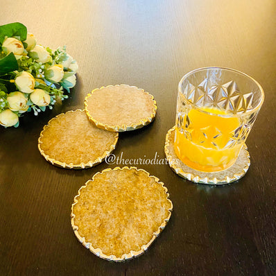 Brown Sand Agate Coasters (Set of 4)